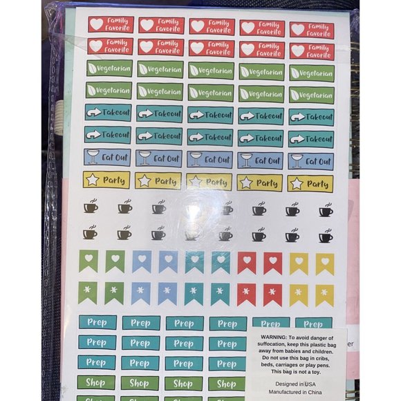 Life & Apples Meal Planner Food Journal and Fitness Diary Stickers Mint new‎ - Picture 2 of 3